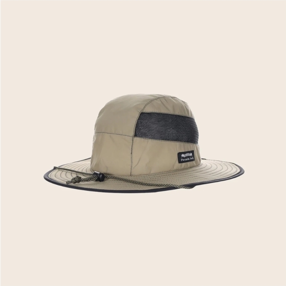 Panama Jack Men's Sun Hat Tan Outdoor Hat with Mesh Panel